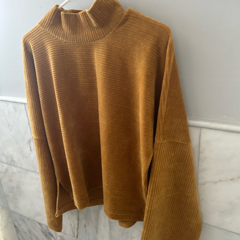 Texture and threads Madewell mustard corduroy sweater medium - Picture 3 of 6